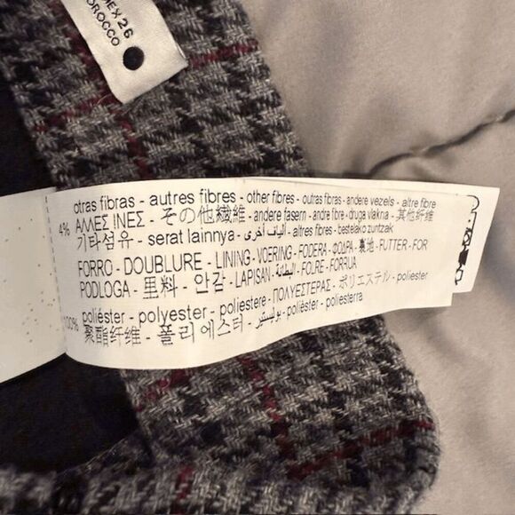 NWT ZARA Houndstooth Mini Skirt Side Zip Black Gray Red Size Small - Picture 9 of 13